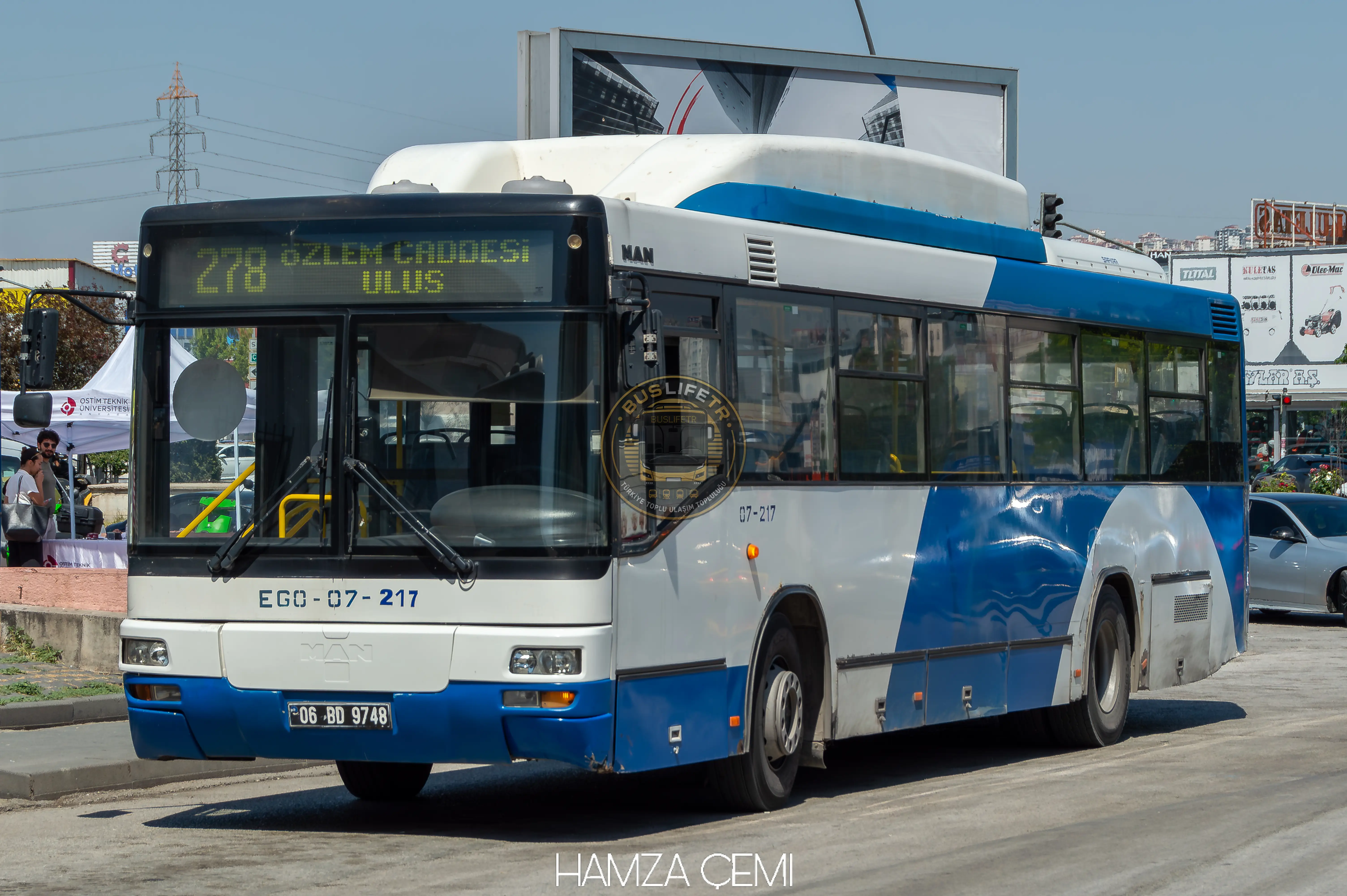 EGO / MAN A74 Lions Classic SL313 CNG otobüs fotoğrafı EGO-07-217
06 BF 9748
278 Yükseltepe - Sancaktepe - Özlem Cd. - Ulus - Kızılay - Bakanlıklar
Ostim Metro Hareket Noktası